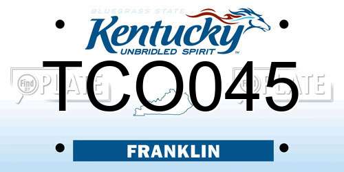 TCO045 Kentucky License Plate