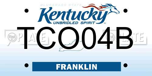TCO04B Kentucky License Plate