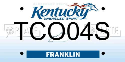 TCO04S Kentucky License Plate