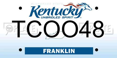 TCOO48 Kentucky License Plate