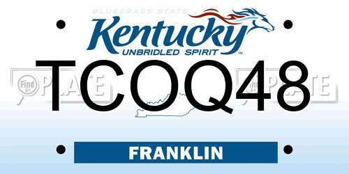 TCOQ48 Kentucky License Plate