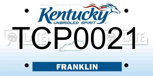 TCP0021 Kentucky License Plate