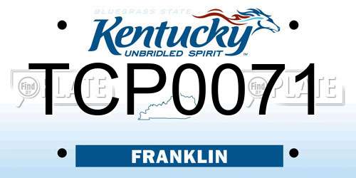 TCP0071 Kentucky License Plate