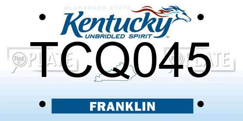 TCQ045 Kentucky License Plate
