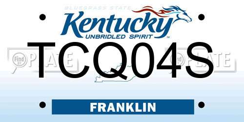 TCQ04S Kentucky License Plate