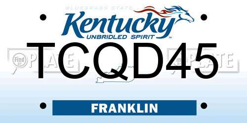 TCQD45 Kentucky License Plate