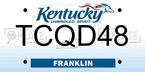 TCQD48 Kentucky License Plate