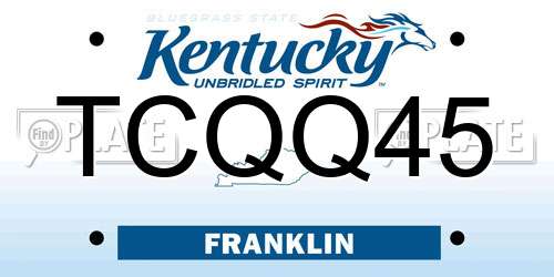 TCQQ45 Kentucky License Plate