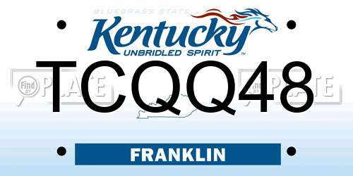 TCQQ48 Kentucky License Plate