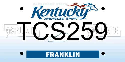 TCS259 Kentucky License Plate
