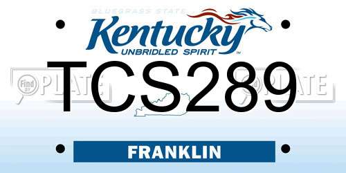 TCS289 Kentucky License Plate
