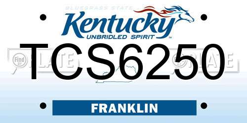 TCS6250 Kentucky License Plate