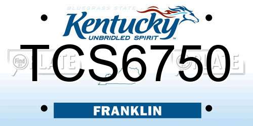 TCS6750 Kentucky License Plate