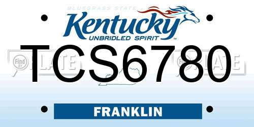 TCS6780 Kentucky License Plate