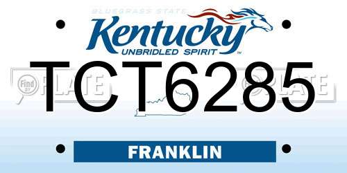 TCT6285 Kentucky License Plate