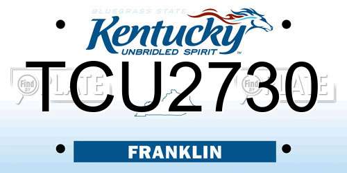 TCU2730 Kentucky License Plate