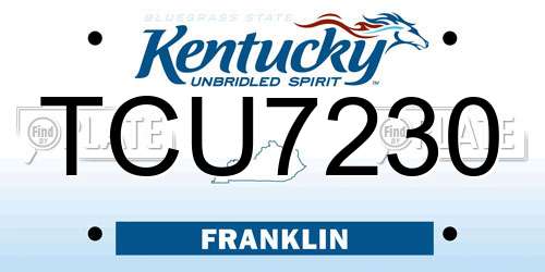 TCU7230 Kentucky License Plate