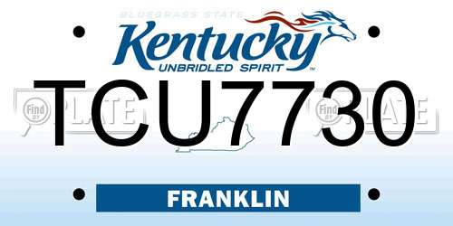 TCU7730 Kentucky License Plate