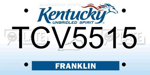 TCV5515 Kentucky License Plate