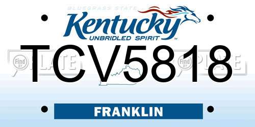 TCV5818 Kentucky License Plate