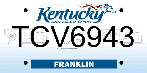 TCV6943 Kentucky License Plate