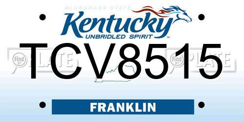 TCV8515 Kentucky License Plate