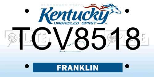 TCV8518 Kentucky License Plate