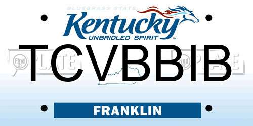 TCVBBIB Kentucky License Plate