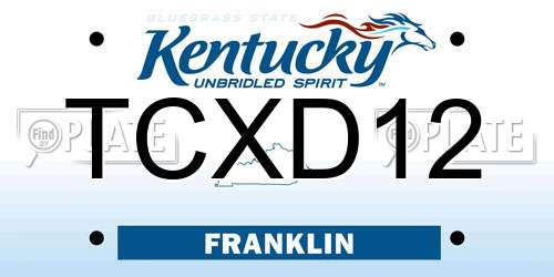 TCXD12 Kentucky License Plate