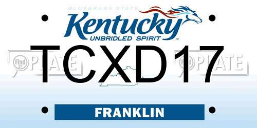 TCXD17 Kentucky License Plate