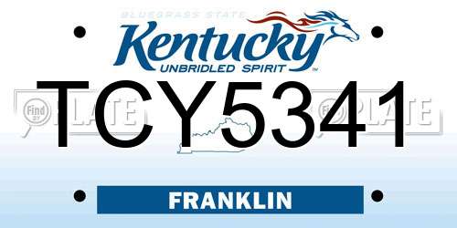 TCY5341 Kentucky License Plate