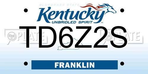 TD6Z2S Kentucky License Plate