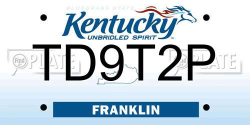 TD9T2P Kentucky License Plate