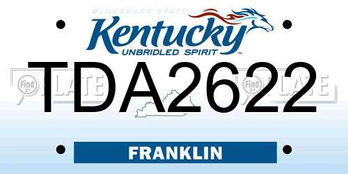 TDA2622 Kentucky License Plate