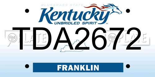 TDA2672 Kentucky License Plate
