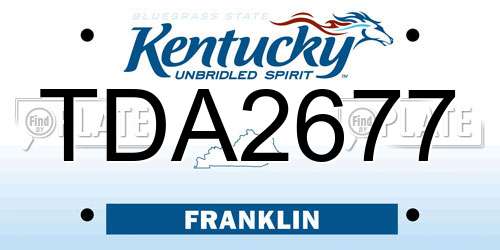 TDA2677 Kentucky License Plate