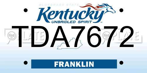TDA7672 Kentucky License Plate