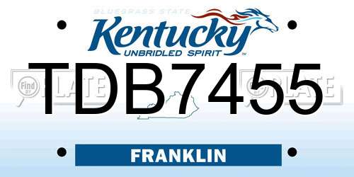 TDB7455 Kentucky License Plate