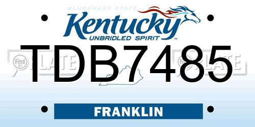TDB7485 Kentucky License Plate