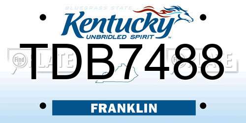 TDB7488 Kentucky License Plate