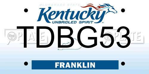 TDBG53 Kentucky License Plate