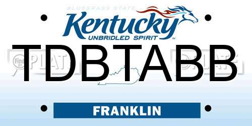 TDBTABB Kentucky License Plate