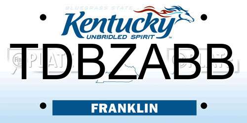 TDBZABB Kentucky License Plate