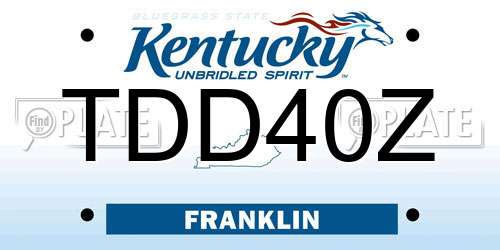 TDD40Z Kentucky License Plate