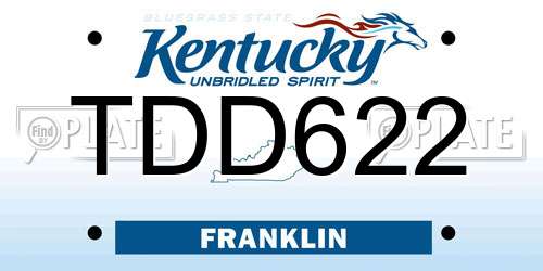 TDD622 Kentucky License Plate