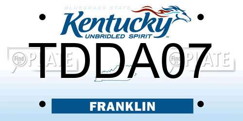 TDDA07 Kentucky License Plate