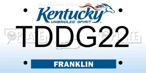 TDDG22 Kentucky License Plate