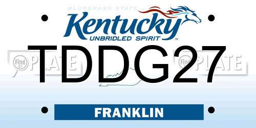TDDG27 Kentucky License Plate