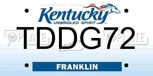 TDDG72 Kentucky License Plate