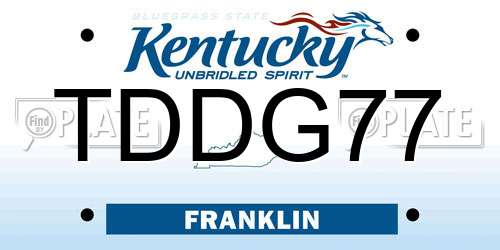 TDDG77 Kentucky License Plate